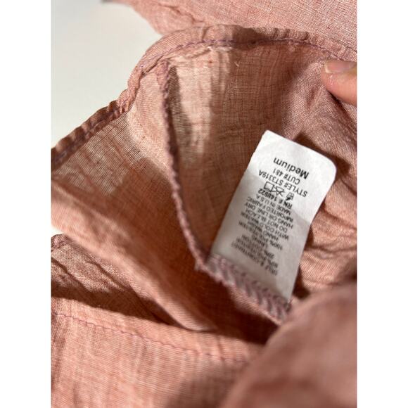 Saints & Hearts Crop Eyelet Blouse Bohemian  Gauze Fabric rose pink Medium - Picture 9 of 9